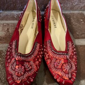 Red Embellished Women's Shoes